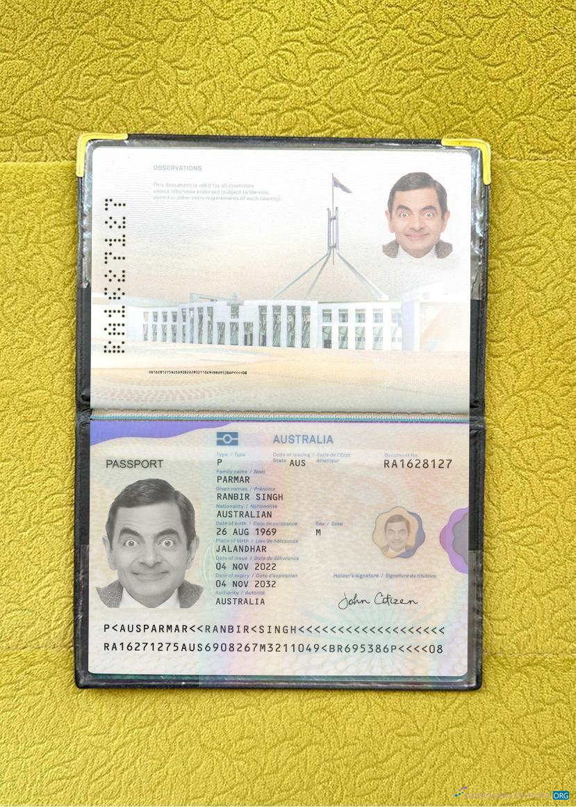 Download Australia passport 2022 present photolook Photoshop template